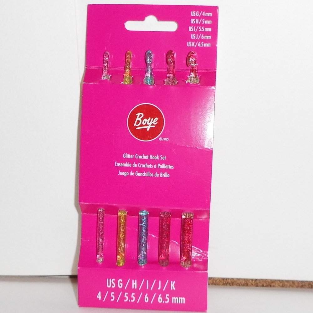Glitter Crochet Hooks - 5 Hooks